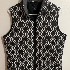 Lands' End Men's Black and White Patterned Vest